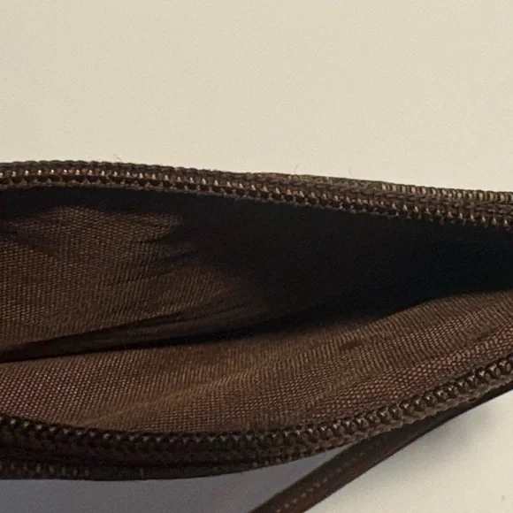 Coach Signature Print and Leather Wristlet Brown - Picture 3 of 5